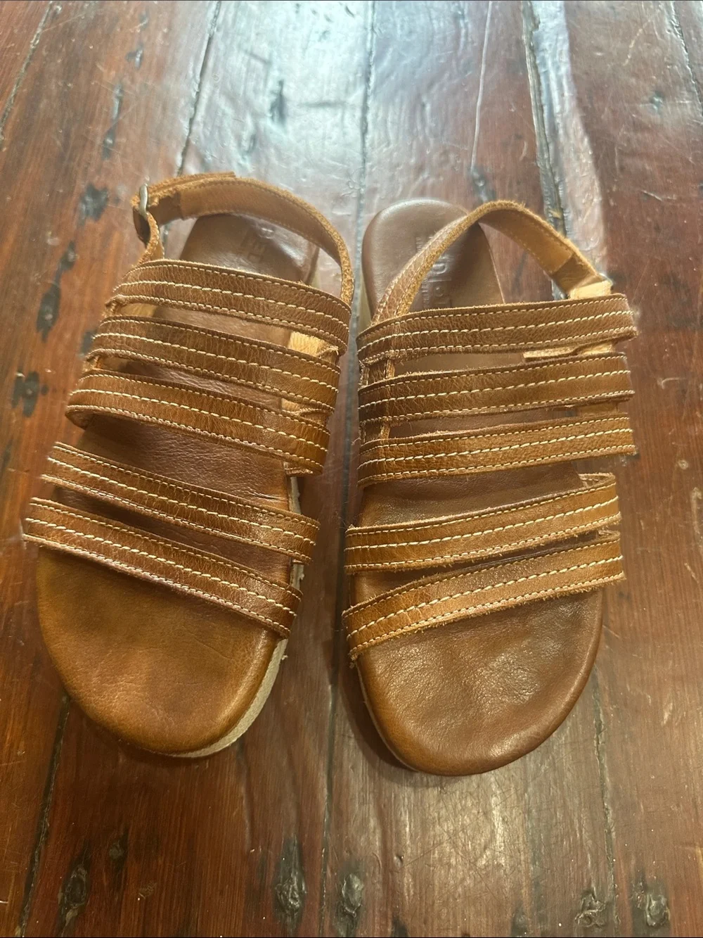 Bed Stu Brown Strappy Leather Sandals size 6
